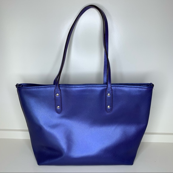 COACH PURPLE ULTRA VIOLET CITY ZIP TOTE HANDBAG - Picture 2 of 16